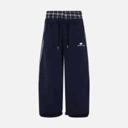 American Retro College Style Loose Fit Two-Piece Set with Double Waist Head Fake Bathroom Pants for Sports Leisure 2025 Fashion