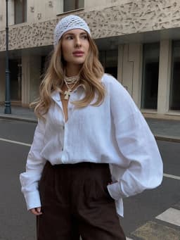 Bornladies 100% Cotton Spring Summer Versatile Lazy Casual Shirt Women's Fashionable Solid Color Loose Shirt Cardigan Shirt