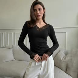 Tornova V neck Lace T shirt Top Women Sexy Navel Exposed Pullover Fashion Splice Hot Girl Club Party Top Autumn New Lady T shirt