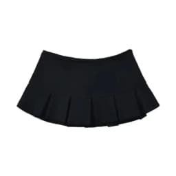 Fabric Y2K Mini Skirt Women Low Waist Wide Pleat Light Grey Sexy Vintage A-line Pleated Skirt Casual Skort Summer