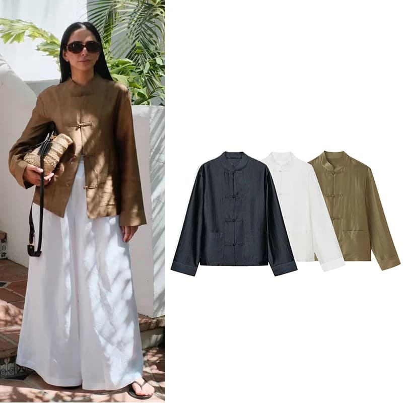 Women's Shirt 2026 New Fashion Summer Rope Knot Satin Shirt for Women Casual Chic Light Comfortable Ladies Top