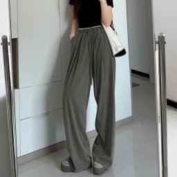 Women's Straight-Leg Denim Jeans, Lyocell Fabric Elastic-Waist Loose-Fit Trousers, Commute Slimming Wide-Leg Pants