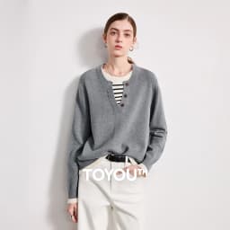 TOYOUTH Women Plied Yarn Knitwear 2026 Spring New Patchwork Two-Piece Illusion Color-Block Intellectual Tops