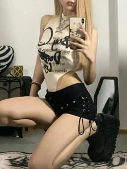 Shorts Women Skinny Creativity Lace-up Popular Streetwear Daily Personality Students Holiday Fashion Sexy American Retro Leisure