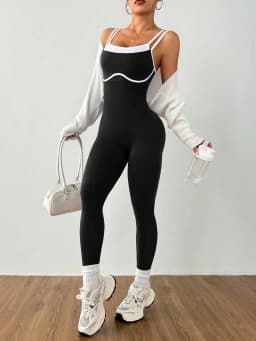 Women's Quick-Dry Fitness Yoga Bodysuit Tight Outdoor Sports One-Piece Comfortable Yoga Top for Active Wear
