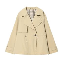 ETJ 2026 Women Casual Trench Coat Short Style Drawstring Waist Jacket Fashion Office Lady Spring Autumn Coat