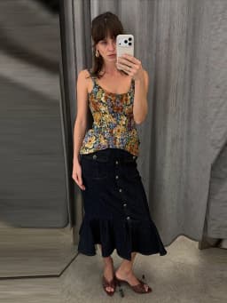 2026 Summer Autumn Chic Print Flower Slim Top Women Sleeveless Slash Neck Sling Backless Zipper Vest Female Lady Tops New