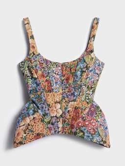 2026 Summer Autumn Chic Print Flower Slim Top Women Sleeveless Slash Neck Sling Backless Zipper Vest Female Lady Tops New