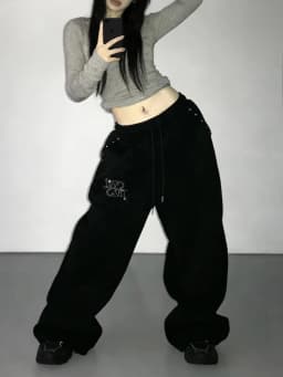 Y2K Women Korean Streetwear Wide Leg Sweatpants Baggy Oversized Rivet Pants Harajuku Grunge Joggers Trousers Acubi 2000s Clothes