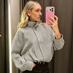 HXAO Plaid Bomber Jacket Women's Jacket Spring Autumn 2026 Crop Oversized Long Sleeve Top Casual Zipper Outerwear Outdoor Coats