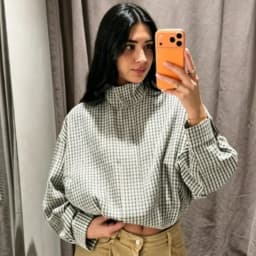 HXAO Plaid Bomber Jacket Women's Jacket Spring Autumn 2026 Crop Oversized Long Sleeve Top Casual Zipper Outerwear Outdoor Coats