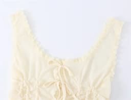 Women's Top 2026 New Summer Bow Decoration Pleated Top for Women Elegant Chic Vacation-style Fashion Ladies Vest Top