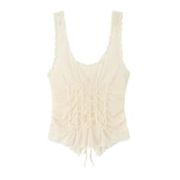 Women's Top 2026 New Summer Bow Decoration Pleated Top for Women Elegant Chic Vacation-style Fashion Ladies Vest Top