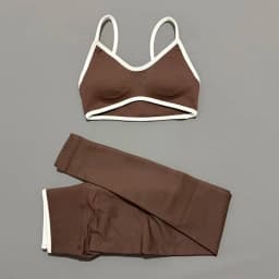 HISTELLO 2 Piece Yoga Fitness Set Women's Seamless Ignite Sculpt Scrunch Leggings Strappy Halter Bra Gym Sports Fitness Outfit