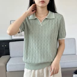 WinvyNee Spring Summer Women Cotton Polo V Collar Sweater Knitted Top Green Solid Short Sleeve Casual Pullover T-Shirt ZA1002042