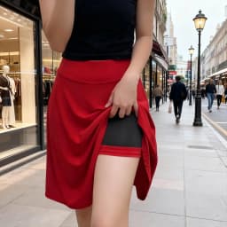 55cm Long Skirt High Waist Inner Lining Shorts Knee Half Skirt Women's Fashion Casual Dancer Clothing Fluffy Pleated Skirts