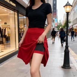 55cm Long Skirt High Waist Inner Lining Shorts Knee Half Skirt Women's Fashion Casual Dancer Clothing Fluffy Pleated Skirts