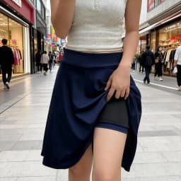 55cm Long Skirt High Waist Inner Lining Shorts Knee Half Skirt Women's Fashion Casual Dancer Clothing Fluffy Pleated Skirts