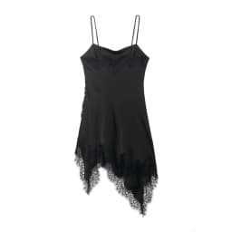 Women Lace Sling Strapless Dress Female Fashion Summer Asymmetric Satin Mini Dresses Chic Lady Evening Dress
