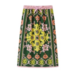 Women's Printed Skirts Set Autumn V-neck Lace-up Long Sleeve Loose Top Mid-waist Elastic Waist Skirt Fashion Casual 2 Piece Set