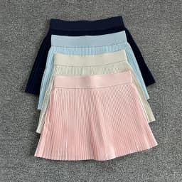 Women High Waist Pleated Tennis Skirt Built-in Shorts Anti-chafing Sports Skort Golf Fitness Running Short Skirt