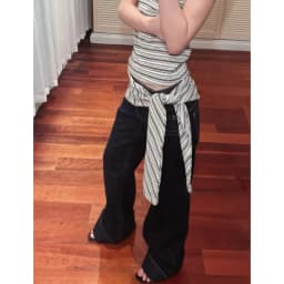Women's American Blue Button Design Jeans Low Waist Straight Leg Loose Wide Leg Drapey Long Pants Y2K Style Slimming Denim