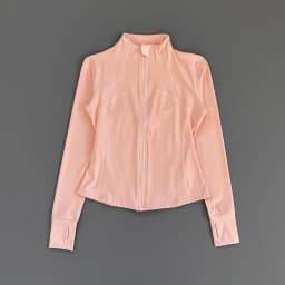 Women Slim Fit Stand Collar Zip Up Yoga Jacket Thumb Hole Long Sleeve Running Fitness Sports Outer Coat