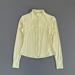 Women Slim Fit Stand Collar Zip Up Yoga Jacket Thumb Hole Long Sleeve Running Fitness Sports Outer Coat