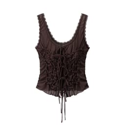 DUOPERI Women Y2K Fashion Solid Pleated Lace Up Slim Fitting Camisole Straps V-Neck Female Chic Lady Casual Tank Tops