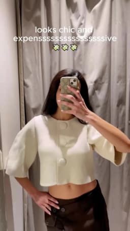 HXAO Women's Cropped Knit Cardigan Summer 2026 Elegant Off White Button O-Neck Short Sleeve Tops For Woman Resort Bolero Sweater