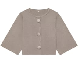 HXAO Women's Cropped Knit Cardigan Summer 2026 Elegant Off White Button O-Neck Short Sleeve Tops For Woman Resort Bolero Sweater