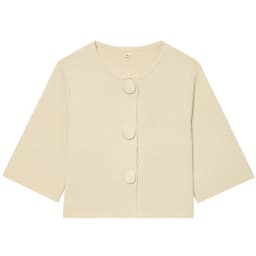 HXAO Women's Cropped Knit Cardigan Summer 2026 Elegant Off White Button O-Neck Short Sleeve Tops For Woman Resort Bolero Sweater