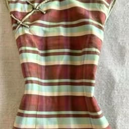 Y2k Chinese Style Short T Shirt Women Vintage Ropa De Mujer Stripes Color Blocking Sexy Camisetas Street Harajuku Retro Chic Top