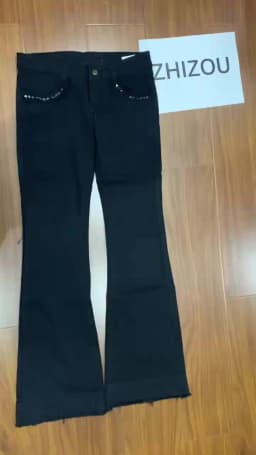 ZHIZOU Women Low Rise Jeans Black Flared Denim Pants Gyaru American Retro Korean Cyber Punk Trumpet Jeans Y2k Skinny Bell Bottom