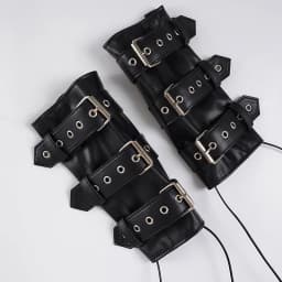 SUCHCUTE Retro Punk Pu Leather Vest With Sleeve Cover Women Gothic Black Sleeveless Turtleneck Top Y2k Metal Decorative Clothing
