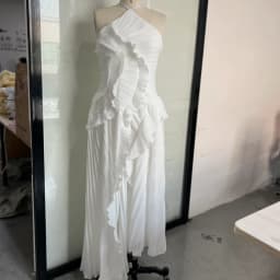 Gown Neck Strap Irregular Long Dress For Women Ruffle Sleeveless High Waist Backless Dresses 2025 New Summer Elegant Party Y2k