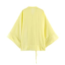Women's Shirt 2026 Summer New Yellow Long Sleeve with Knot Button Decoration Loose Fit Beach Vacation Elegant Temperament