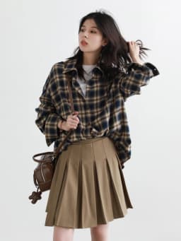 CHIC VEN Women Shirts Loose Casual New Sanding Plaid Shirt Long Sleeve Medium Long Length Blouses Female Tops Spring Autumn 2025