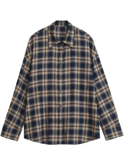 CHIC VEN Women Shirts Loose Casual New Sanding Plaid Shirt Long Sleeve Medium Long Length Blouses Female Tops Spring Autumn 2025