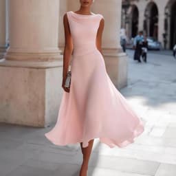 Women Draped Cowl Neck Sleeveless Waist Ruched Midi Dress Elegant Formal Wedding Guest Swing Dress