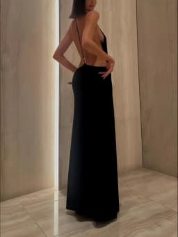 Women's Plain Backless Transparent Fashion Sexy Halter Dress, Casual Summer Sleeveless Top, Elegant Daily Wear