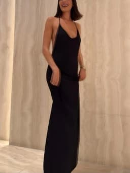 Women's Plain Backless Transparent Fashion Sexy Halter Dress, Casual Summer Sleeveless Top, Elegant Daily Wear