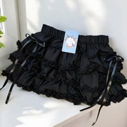 Women Mini Skirts Tiered Ruffles Lolita Built-in Shorts Kawaii Sukapan Skort Gothic Punk Coquette Y2K E-girl Black Lace Gown