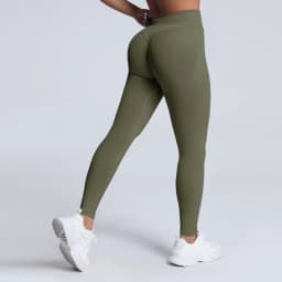 HISTELLO Impact Leggings Seamless Women Yoga Clothing Ribbed Waist Scrunch Butt Tights High Elastic Fitness Workout Gym Pnats