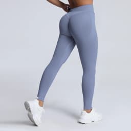 HISTELLO Impact Leggings Seamless Women Yoga Clothing Ribbed Waist Scrunch Butt Tights High Elastic Fitness Workout Gym Pnats
