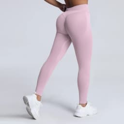 HISTELLO Impact Leggings Seamless Women Yoga Clothing Ribbed Waist Scrunch Butt Tights High Elastic Fitness Workout Gym Pnats