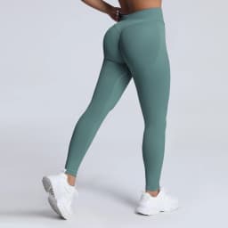 HISTELLO Impact Leggings Seamless Women Yoga Clothing Ribbed Waist Scrunch Butt Tights High Elastic Fitness Workout Gym Pnats