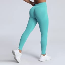 HISTELLO Impact Leggings Seamless Women Yoga Clothing Ribbed Waist Scrunch Butt Tights High Elastic Fitness Workout Gym Pnats