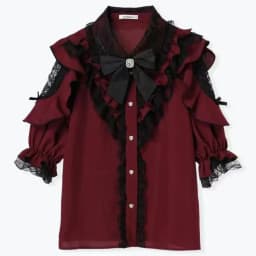 Dark Sweet Heart Ground Type Lolita Set, Ruffle Sleeve Top & A-line Skirt, Cute Kawaii Japanese Style Gothic Coord Outfit S-XL
