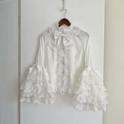 Dark Sweet Heart Ground Type Lolita Set, Ruffle Sleeve Top & A-line Skirt, Cute Kawaii Japanese Style Gothic Coord Outfit S-XL